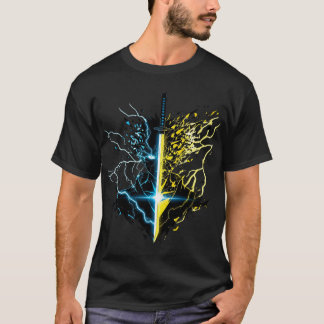Camiseta Katana do Deus do Trovão de Zenitsu - Relâmpago Az
