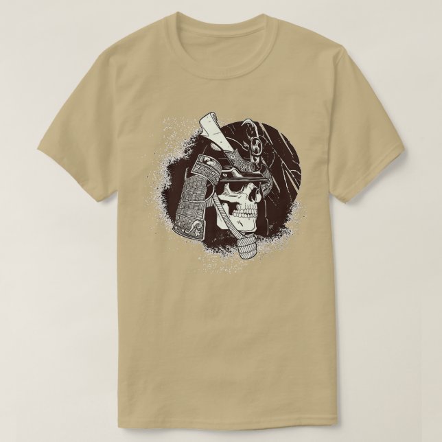 Camiseta Katana Skeleton do Gueror Samurai Japonês (Frente do Design)