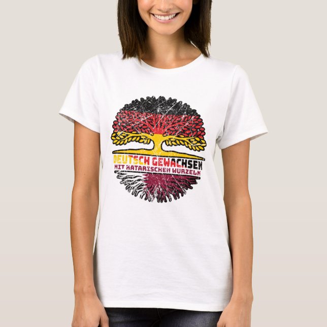 Camiseta Katar Katarisch Deutsch Deutschland Baum Wurzel (Frente)