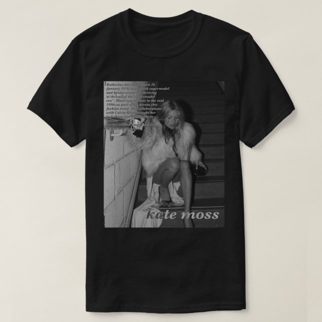 Camiseta kate moss preto e branco (Frente do Design)