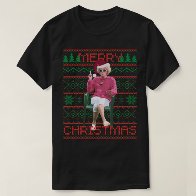 Camiseta Kath e Kim Christmas Ugly Christmas Sweater Clas (Frente do Design)