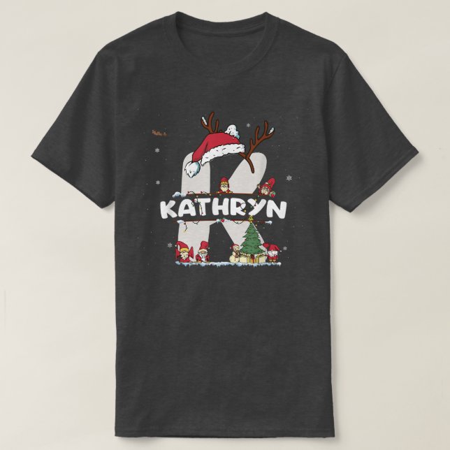 Camiseta Kathryn Christmas w Kathryn Name para o Natal engr (Frente do Design)