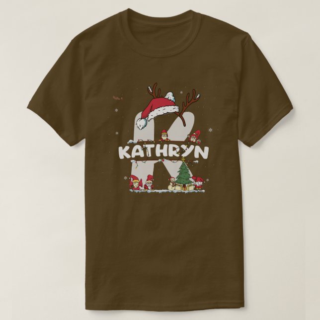 Camiseta Kathryn Christmasw Kathryn: Nome para o Natal engr (Frente do Design)