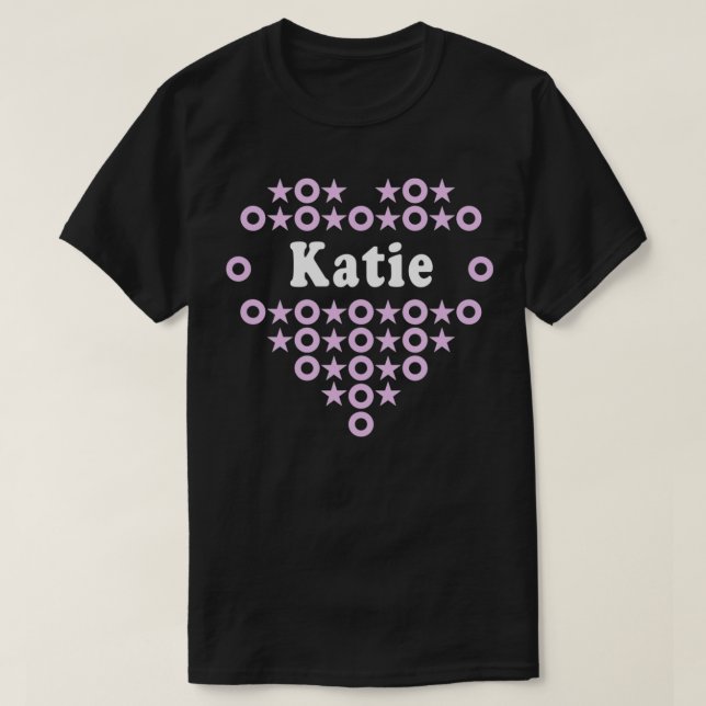 Camiseta Katie Name for Girls Heart Hugs Stars for Ki (Frente do Design)