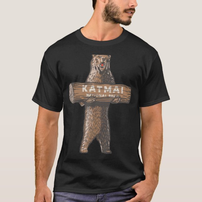Camiseta Katmai National Park Alaska Bear Family Vacation (Frente)