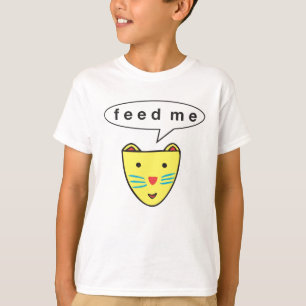 Camiseta Kats "alimenta-me" miúdos T