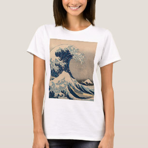 Camiseta Katsushika Hokusai. A onda do Excelente de Kanagaw
