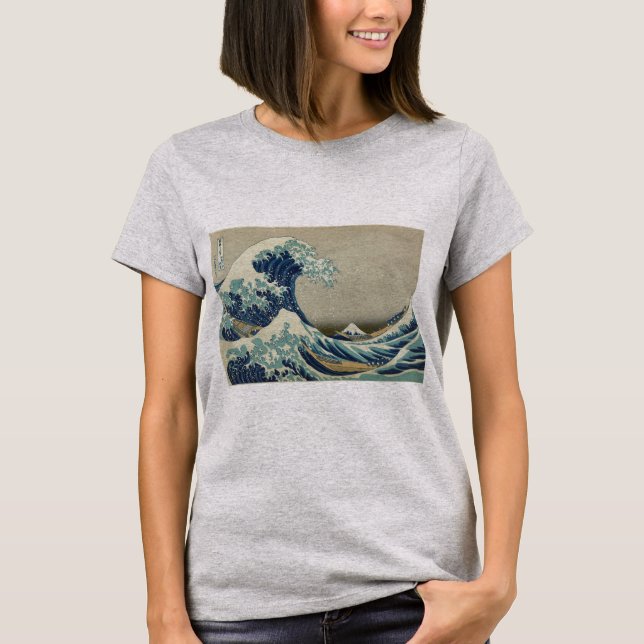 Camiseta Katsushika Hokusai: A onda do Excelente em Kanagaw (Frente)