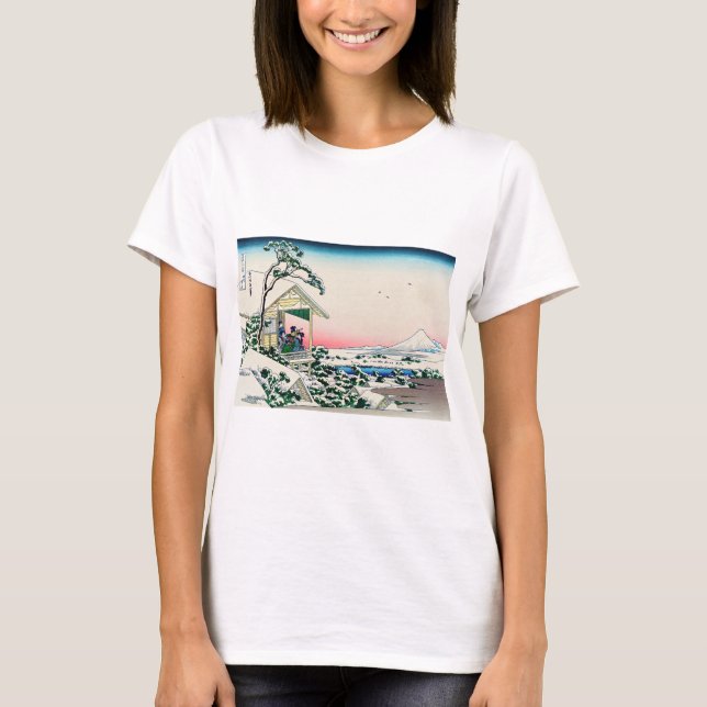 Camiseta Katsushika Hokusai - Casa de chá em Koishikawa (Frente)