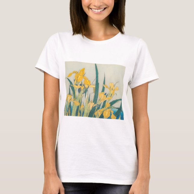 Camiseta Katsushika Hokusai - Gafanhoto e Iris (Frente)