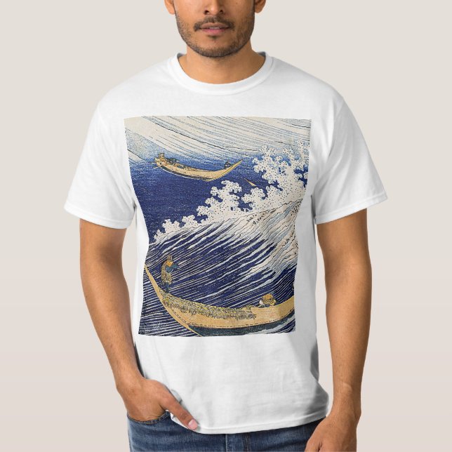 Camiseta Katsushika Hokusai. Ondas oceânicas (Frente)