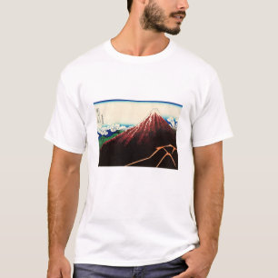Camiseta Katsushika Hokusai - Relâmpagos abaixo do cume