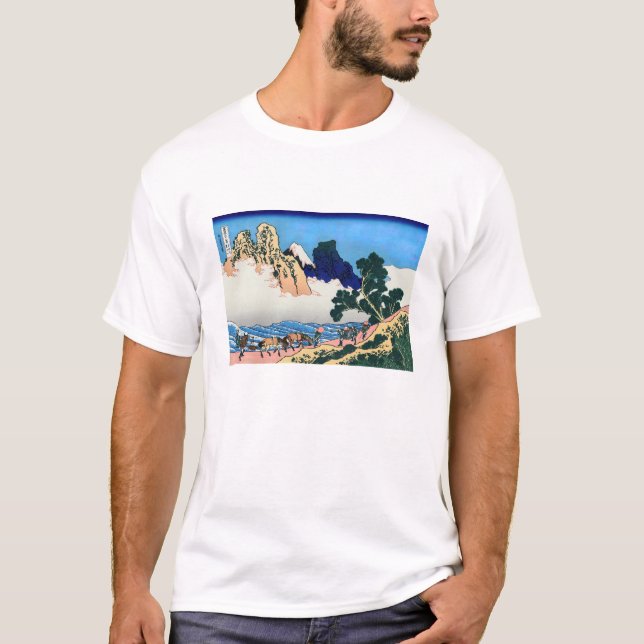Camiseta Katsushika Hokusai - Trás de Fuji, Rio Minobu (Frente)