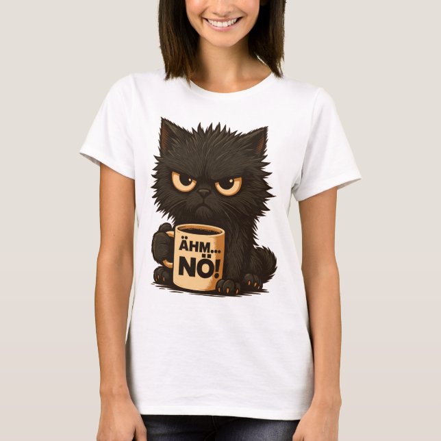 Camiseta Katze „Ähm Nö“ – Lustiges Katzen-Sarkasmus-Design (Frente)