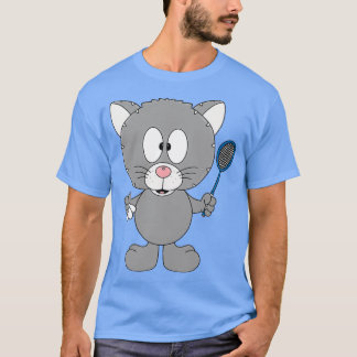 Camiseta Katze Cat Federball Badminton Sport Tier Kinder Fu