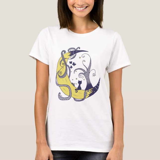 Camiseta Katze im Mondshirt (Frente)