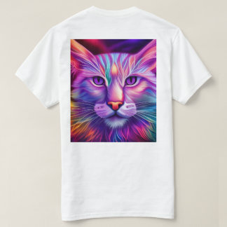 Camiseta Katze in Neonfarben