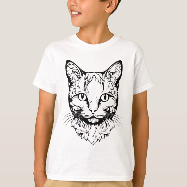 Camiseta Katze - Scherenschnitt (Frente)
