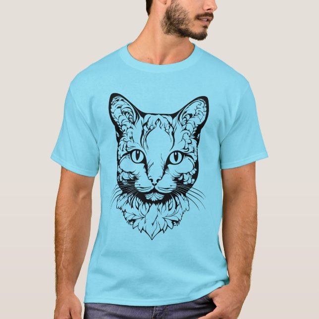 Camiseta Katze - Scherenschnitt (Frente)