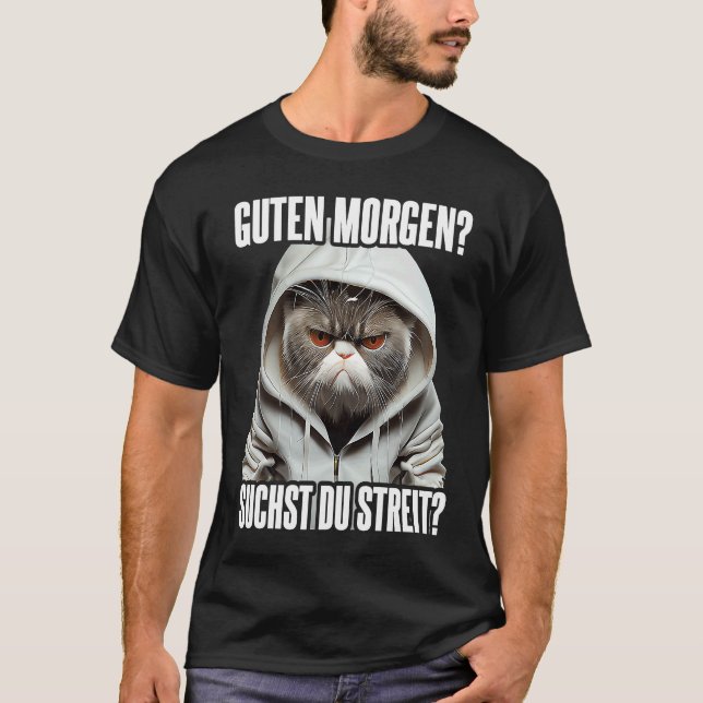 Camiseta Katze Spruch Lustig Geschenk I Guten Morgen (Frente)