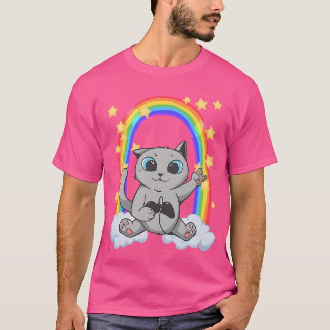 Camiseta Katzenbaby gambles on the rainbow video games retr (Frente)