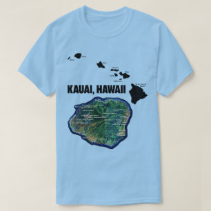 Camiseta Kauai Havaí Com Ilhas Havaianas