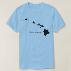Camiseta Kauai Havaí Com Ilhas Havaianas