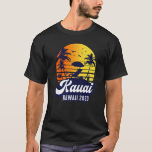 Camiseta Kauai Hawaii 2023 Hawaiian Sunset Beach Retro Prem