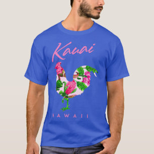Camiseta Kauai Hawaii Flores Tropicais Frango Lover Souven