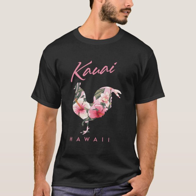 Camiseta Kauai Hawaii Flower Hibiscus Chicken (Frente)