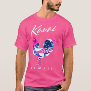 Camiseta Kauai Hawaii Flower Hibiscus Chicken Lover Souveni