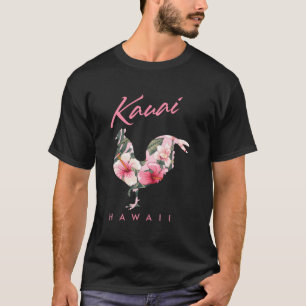 Camiseta Kauai Hawaii Flower Hibiscus Rooster Lover Souveni