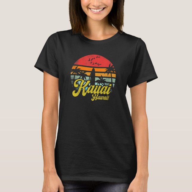 Camiseta Kauai Hawaii Funny Hawaiian Beach Surfing Surf Ret (Frente)