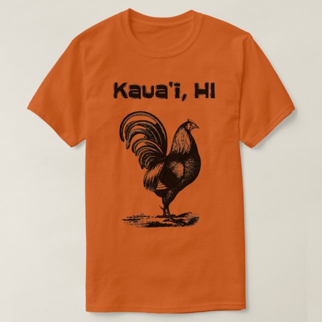 Camiseta Kauai Hawaii Rooster Chicken (Frente do Design)