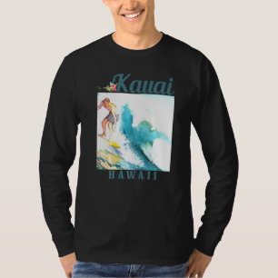 Camiseta Kauai Hawaii surfando no Havaí Surf Surfer Vintage