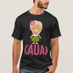 Camiseta Kauai Hawaii Vintage Retro Skyline Tropical Girl T