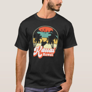 Camiseta Kauai Hawaii Vintage Surf na praia havaiana Retro 