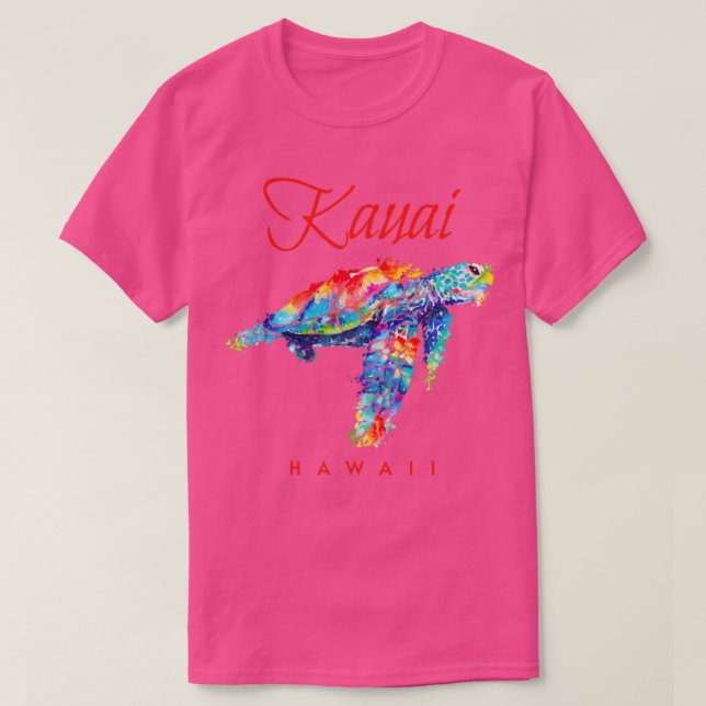 Camiseta Kauai Hawaii Watercolor Sea Turtle Souvenir (Frente do Design)