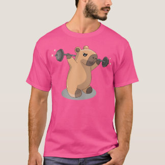 Camiseta Kawai Capybara Bodybuilder Weightlifter Barbell Gy