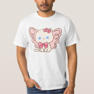 Camiseta Kawaii Angel Gatinho Tee
