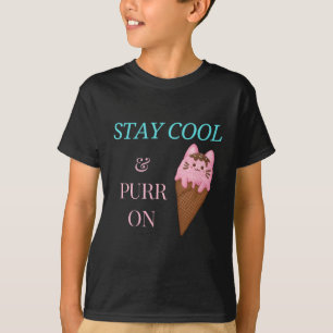 Camiseta Kawaii Anim Cat Sorvete T-Shirt