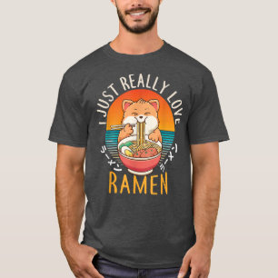 Camiseta Kawaii Anime Cat Gift Girls Adora Ramen Japonês Fo