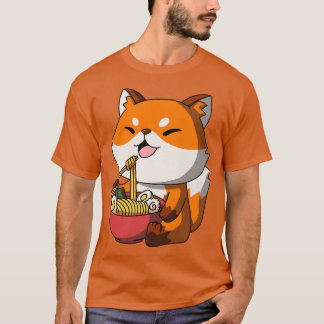 Camiseta Kawaii Anime Fox Asian Noodles Japonês Ramen 568