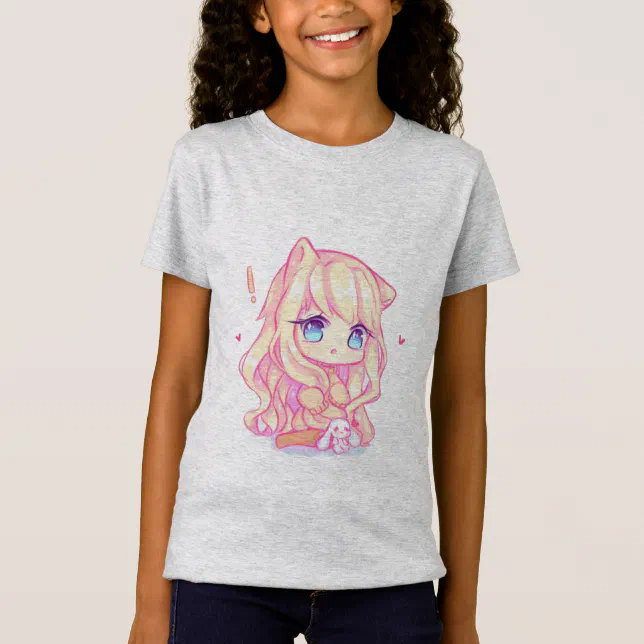 Camiseta kawaii, anime, garota, apenas, que, ama, esboça