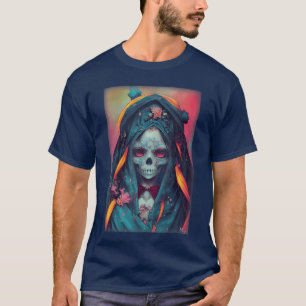 Camiseta Kawaii Anime Garota Lich Horror Halloween Zumbi Es