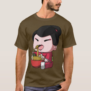 Camiseta Kawaii Anime Geisha Asiático Arroz Japonês