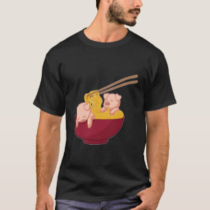 Camiseta Kawaii Anime Japonês Ramen Noodles Bacon Fazenda P