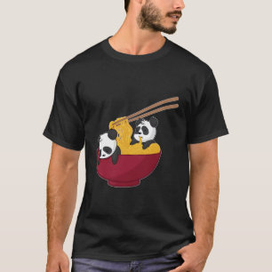 Camiseta Kawaii Anime Japonês Ramen Noodles Panda Bear Gif