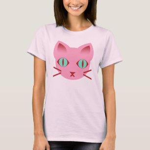 Camiseta Kawaii Anime Kitty Gato Rosa Azul-verde Vermelho
