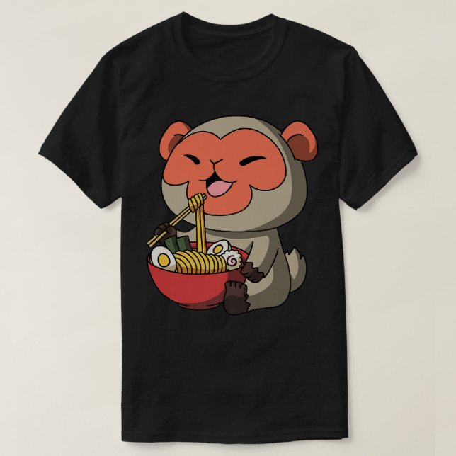 Camiseta Kawaii Anime Macaque Macaco Macaco Macaco Macacos  (Frente do Design)